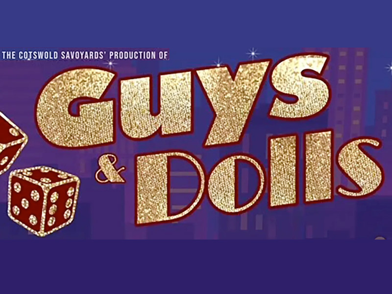 Guys and Dolls musical artwork featuring gamblers and showgirls