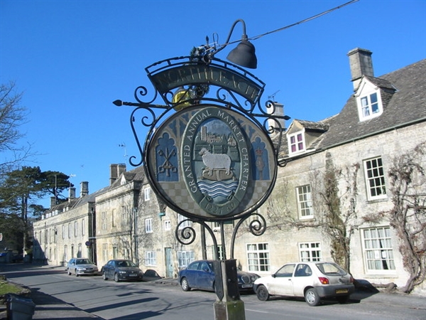 The town sign of the historic Cotswold town of Northleach (Photo by Simon Atkin)