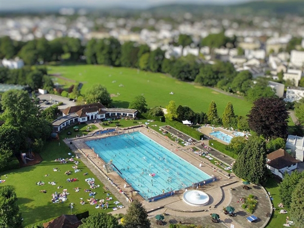 Cheltenham Lido in the heart of Cheltenham, situated near Sandford Park.