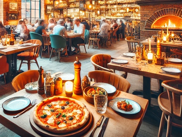 Indulge in a stone-baked pizza at one of Cheltenham's finest Italian restaurants, offering authentic flavours and a warm dining experience.