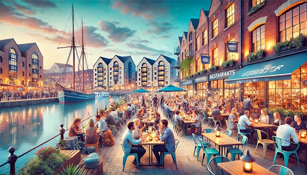 Enjoy dockside dining in Gloucester – cosy cafés, pubs, and restaurants.