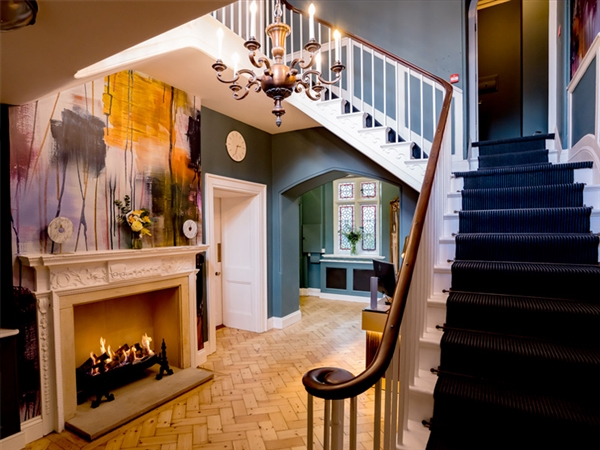The grand entrance hallway at Ingleside House in Cirencester