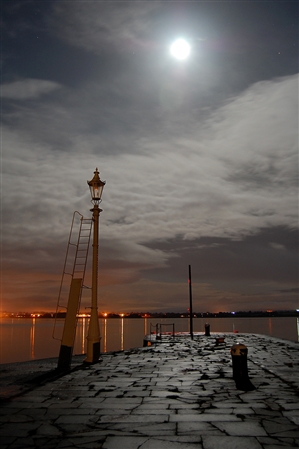 Lydney Docks at night - by Chloe Homer.