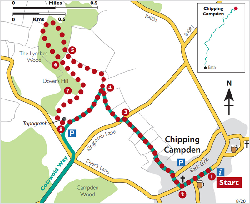 Winter walking on the Cotswold Way near Chipping Campden
